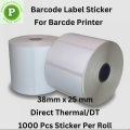 For Inkless Printing  Barcode Tag, Price Tag, Label Tag, Band Logo etc. 1 Roll 1000 PCS Sticker Per Roll, Size 38mm x 25mm, DT. 