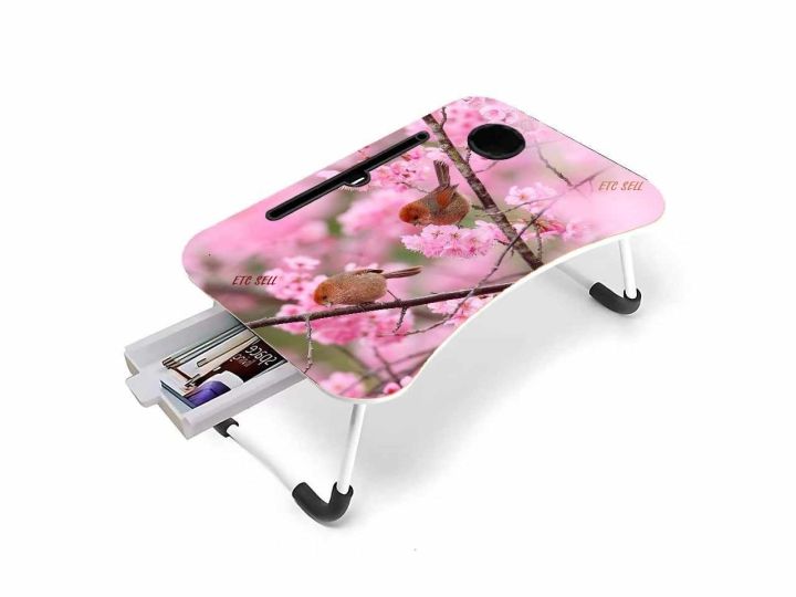 Multi-Function printed Computer Laptop Desk Table With Drawer laptop pc stand table for bed mini portable table