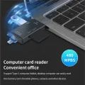 Multifunction Otg Card Reader Type C - 6 In 1 Usb 2.0 All In One Card Reader - Convenient Data Transfer For Multiple Card Types. 