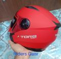 Torq Atom Mat Red Halfface Helmet With Sunvisor.. 