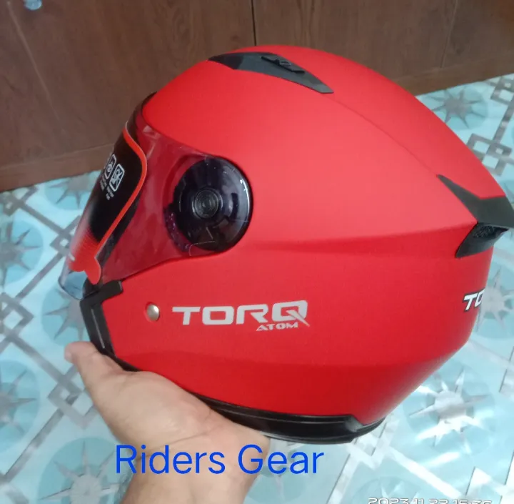 Torq%20Atom%20Mat%20Red%20Halfface%20Helmet%20With%20Sunvisor.%20-%20Image%208