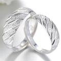 Silver Ring 999 Pure Silver Meteor Shower Frosted Ring Men's and Women's Gypsophila Ring Open Couple Ring. 