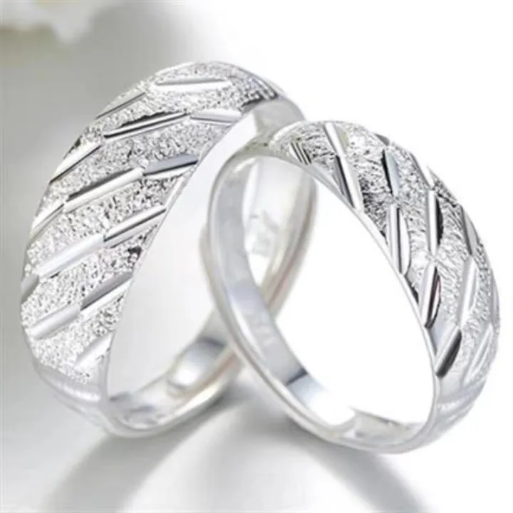 Silver%20Ring%20999%20Pure%20Silver%20Meteor%20Shower%20Frosted%20Ring%20Men's%20and%20Women's%20Gypsophila%20Ring%20Open%20Couple%20Ring%20-%20Image%202