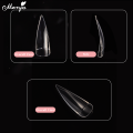 Monja 100pcs Claw Curved False Nail Tips Clear Nature Half Cover Eagle Claw Shape Fake Nails Extension DIY Manicure Cosplay Tool. 