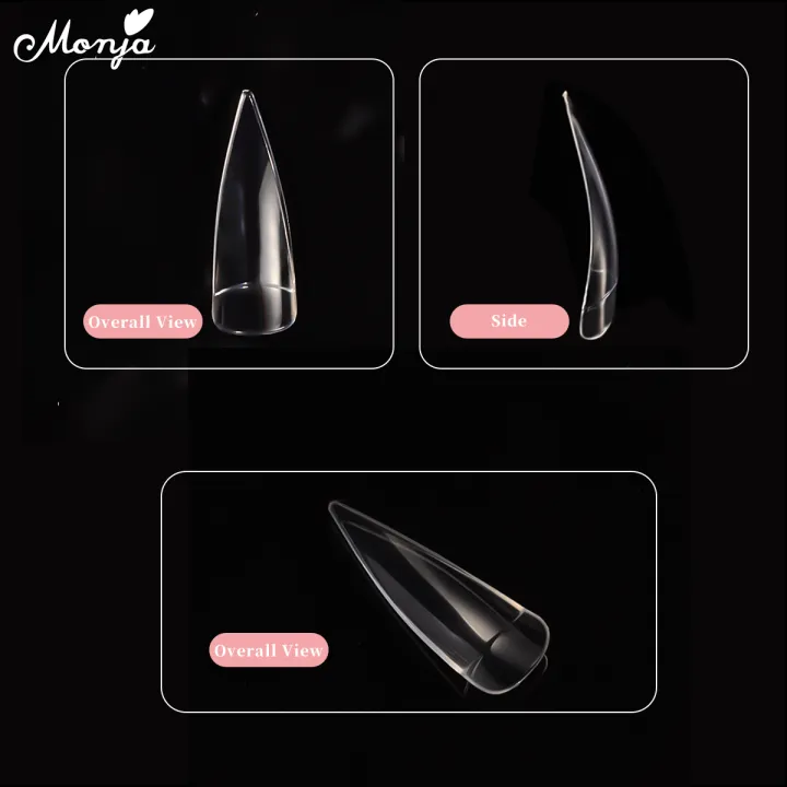 Monja%20100pcs%20Claw%20Curved%20False%20Nail%20Tips%20Clear%20Nature%20Half%20Cover%20Eagle%20Claw%20Shape%20Fake%20Nails%20Extension%20DIY%20Manicure%20Cosplay%20Tool%20-%20Image%204