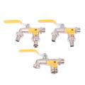 Double Head Water Faucet 1/2'' 3/4'' Water Splitter Connector Coupling Adapter.