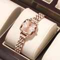 Landa Women's Fashion Waterproof Solid Steel Strap Watch.