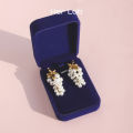 Her Lab Jewelry |Vineyard Themed Pearl Tassel Earrings. 