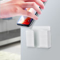Wall Mounted Organizer Storage Box Remote Control Mounted Mobile Phone Plug Wall Holder Charging Multifunction Holder Stand.