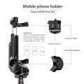 Andoer F3 Smartphone Video Kit Phone Video Rig with Rechargeable LED Video Light + Mini Microphone + Stretchable Selfie Stick Tripod-black. 