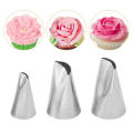 #61 #122 #123 3Pcs/set Rose Petal Piping Nozzle Cake Decorating Icing Tip Stainless Steel Pastry Nozzles For Cream Korea Bean Paste Flower Petal. 