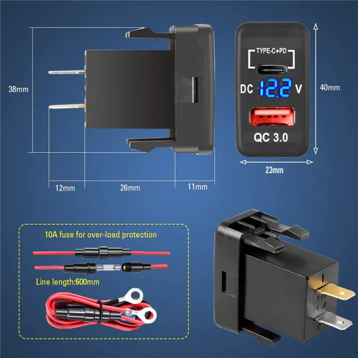 12V-24V%20USB%20Outlet%20Dual%20Quick%20Charge%203.0%20&%20PD%20USB%20C%20Port%20Charger%20Socket%20Power%20Adapter%20for%20Car%20Boat%20Marine%20Truck-A%20-%20Image%204