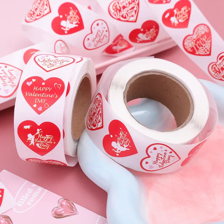500%20Stickers/Roll%20Valentine's%20Day%20Wedding%20Theme%20Heart%20Stickers%20Gift%20Wrap%20Decoration%20-%20Image%204