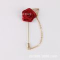 Flower Golden Leaf Tassel Brooch Pin Suit Lapel Wedding Party Brooches For Men's Suit Shirt Accessories.