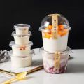 Pudding Cup Disposable Plastic Cup Double-Layer Milk Custard Jelly Thickened Dessert Cup Transparent round Plastic Cup Wholesale. 