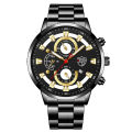 New DEYRO Men's Watch Fashion Stainless Steel Band Quartz Watch Calendar Watch Casual Sports Luminous Watch.