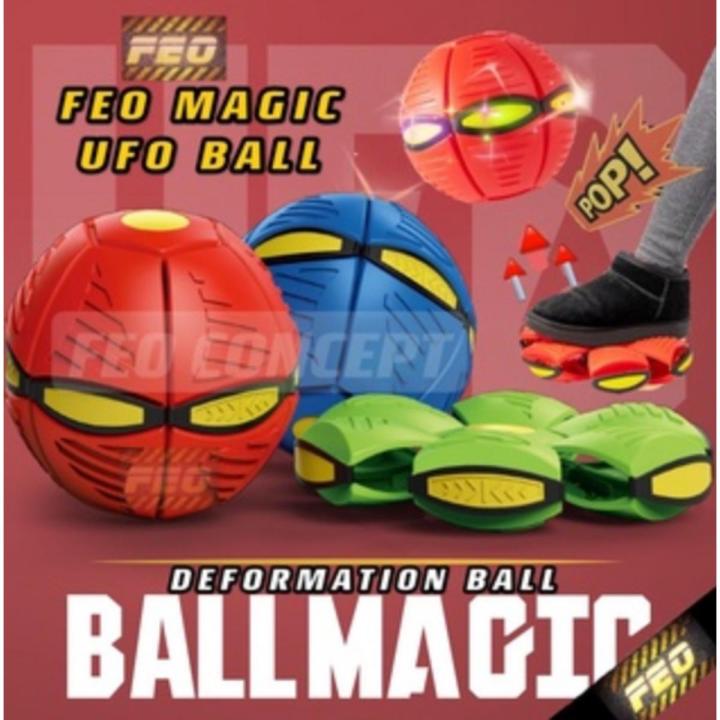 UFO Magic Ball Flying Saucer Football Frisbee Ball Kids Flat Throw Disc Ball Outdoor Sports Deformation Ball Toy gift