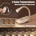 Portable Clip Night Light Mini Folder Book Light Eye Protection Study Desk Lamp Rechargeable For Travel Bedroom Reading Lighting. 
