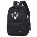 Korean Style Men's Black Bag Backpack Travel Bags Female Junior High School Student Elementary and Middle School Student Schoolbags Men's Fashion.