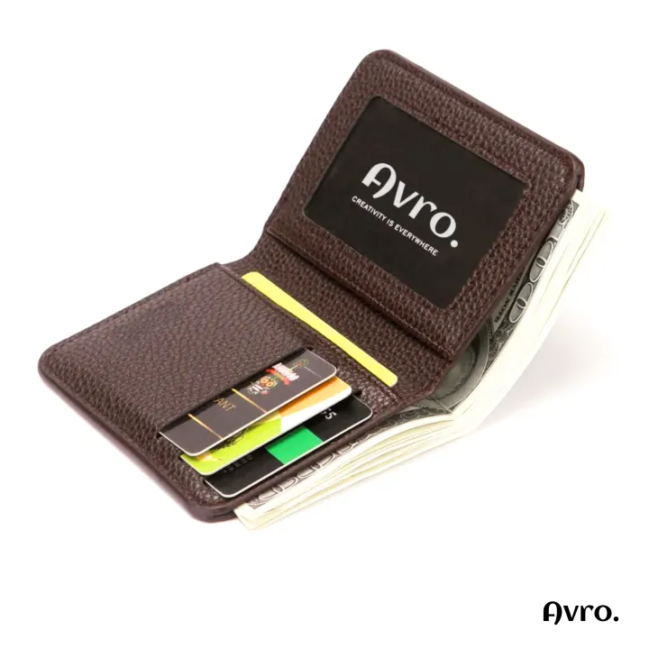 Avro%20Men's%20Soft%20PU%20Leather%20Business%20Wallet%20Multi-Card%20Slot%20With%20ID%20Holder%20Solid%20Color%20Travel%20Money%20Bag%20For%20Men%20-%20Image%202
