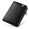 WILLIAMPOLO Fashion Leather Short Wallet Original Lether Black Wallet.