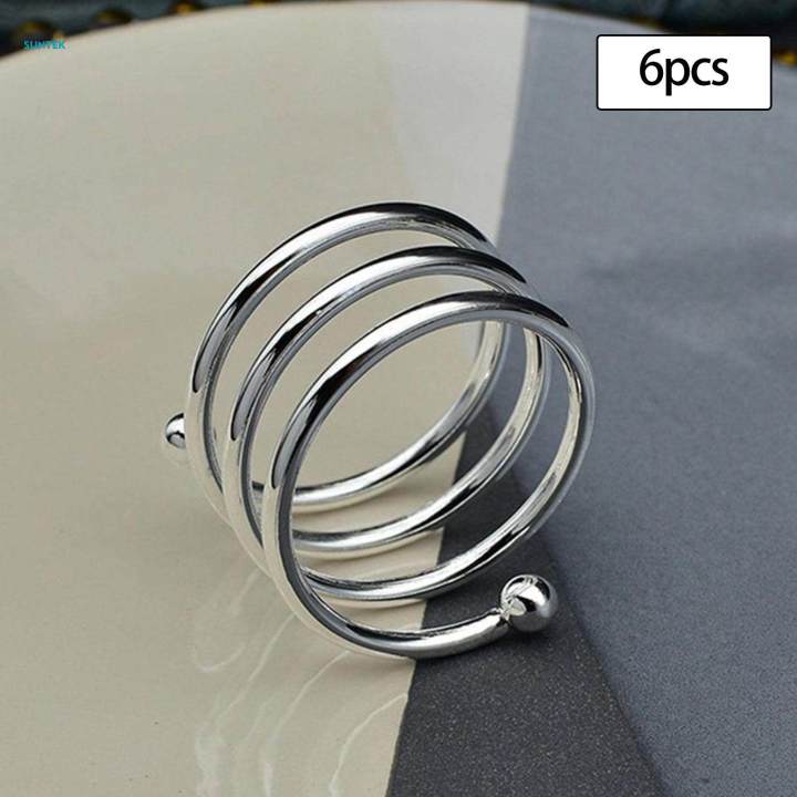 6x%20Napkin%20Holder%20Serviette%20Buckles%20Accessory%20Iron%20Event%20Decor%20Napkin%20Rings%20Wedding%20Decor%20for%20Holiday%20Restaurant%20Table%20Settings%20Dining%20Dinner%20-%20Image%205