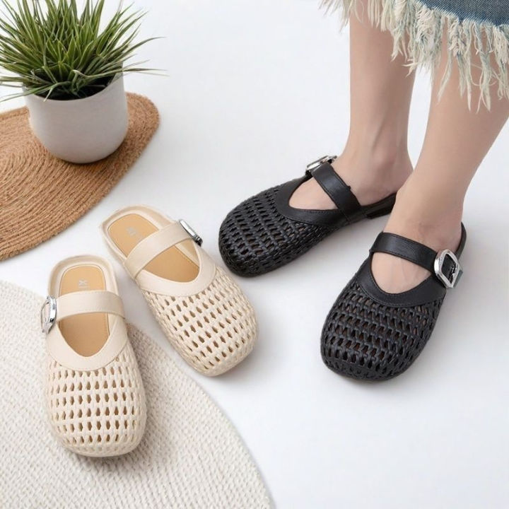 Women's%20Summer%20Slip-On%20Sandals%20Red%20All-Match%20Flat%20Shoes%20Women%20New%20Fashion%20Fur%20for%20Slippers%20-%20Image%203