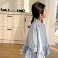 Pink House Shirt Dress 2024 Spring and Autumn New Foreign Style Girls Lapel Long Sleeve Princess Dress Children's Skirt Tide. 