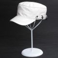 Leather Flat Top Military Hat Fully Enclosed White Men's And Women's Casual Outdoor Shopping  Caps-white. 