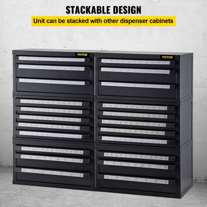 VEVOR%20Stackable%20Drill%20Bit%20Dispenser%20Organizer%20Cabinet%203%20Pieces%20Kit%203/5-Drawer%20Workshop%20Hardware%20Auto%20Car%20Maintenance%20Storage%20Box%20-%20Image%206