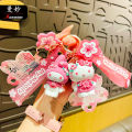 KT cherry blossom season keychain creative pink hello kitty doll school bag small gift pendant wholesale. 