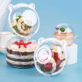（New）10Pc Cute Round Cat Head Cupcake Holder Clear Platic Dome ingle Cupcake Carrier Muffin Container Holder Cae Boxe Cup MJ. 