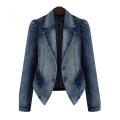 Spring Women Denim Jacket Blue Basic Coats Casual Slim Long Sleeve Plus Size Fashion Short Jeans Jacket for Girl. 