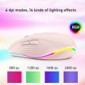 (New)Fmouse M303 2400DPI Bluetooth&2.4G Dual Modes Rechargeable RGB Mouse(Gray).