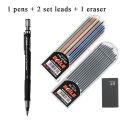 2.0 mm Mechanical Pencils Set 2B Automatic Student Pencils Gray/color Pencil Leads School Pens Supplies for Drawing Office.