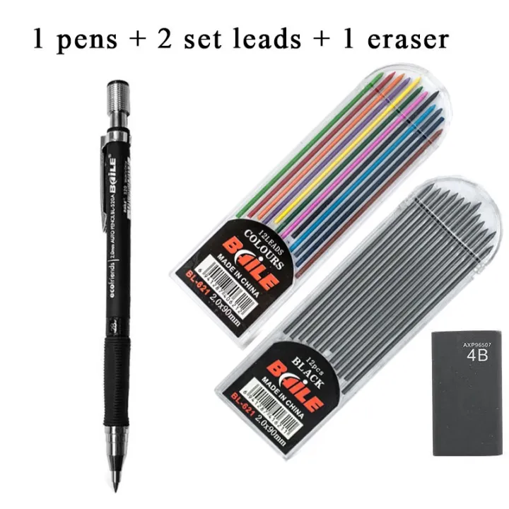 2.0%20mm%20Mechanical%20Pencils%20Set%202B%20Automatic%20Student%20Pencils%20Gray/color%20Pencil%20Leads%20School%20Pens%20Supplies%20for%20Drawing%20Office%20-%20Image%208