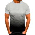 Summer Men's Leisure SportsTT-shirt Fashion Gradient Color round Neck Man's Sportswear.
