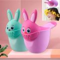 Newborn Child Shower Shampoo Cup Shampoo Cap Baby Cartoon Rabbit Shower Cup Baby Shower Water Spoon Bath Cup Watering Cup. 