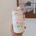 NEW hot and cold Thermos Cup for Guy Women's baby Double Drink Suction Cup Portable Lanyard Vacuum Stainless Steel Water Cup.