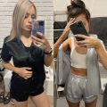 Women Sleepwear Summer Pajama Set Pink Turn Down Collar Faux Silk Satin Blue Short Sleeve Casual Female Pijama Home Wear Shorts. 