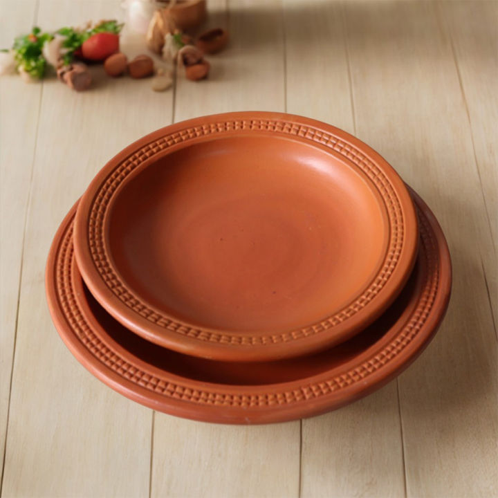 Clay%20plate%20eating%20plate%202,%204,%206,%2012%20pieces%20dinner%20set%20Pura%20matir%20plate%20-%20Image%204