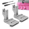 2Pcs Piping Sewing Machine Presser Foot, Gathering Pleated/Shirring Presser Foot P5W for Industrial Sewing Machine Spare Parts.