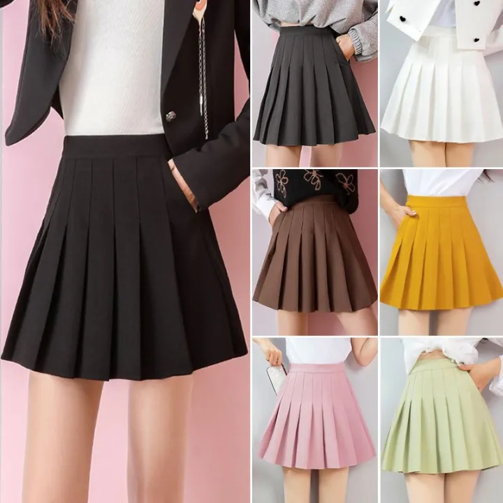 Elastic%20Waist%20Pleated%20Skirt%20Stretch%20Summer%20Lengthened%20with%20PocketsaHigh%20Waist%20Slimming%20ShortjkSkirt%20-%20Image%207