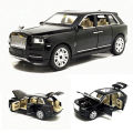 1:24 Rolls Royce Cullinan Diecast Metal Car Luxury SUV Alloy Model Car Simulation Sound Light Pull Back Car Toy For Kids Gift. 