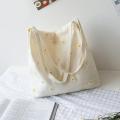 Mesh Daisy Double Layer Canvas Shoulder Bag Korean Ins Lace Small Square Bag Layor. 