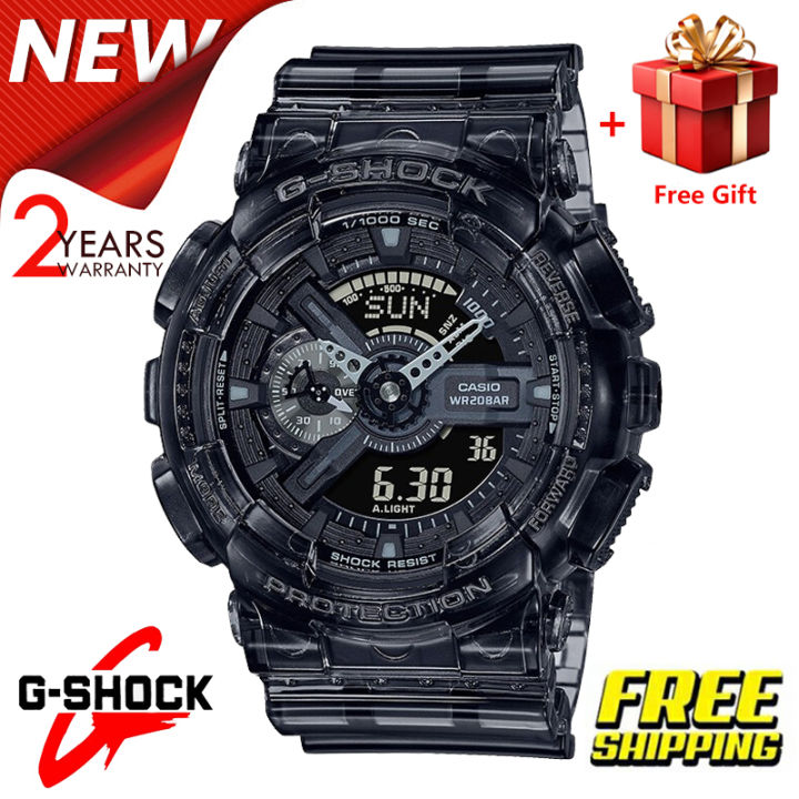 (Ready Stock) G .Shock GA110 Men Watch Sport Watch Dual Time Display Water Resistant Shockproof and Waterproof World Time LED Auto Light Sports Wrist Watches with 2 Year Warranty GA-110SKE-8A