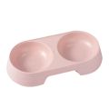 Pet Dishes Solid Color Double Bowl PP Material Cat Food Dispenser for Indoor.