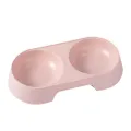 Pet Dishes Solid Color Double Bowl PP Material Cat Food Dispenser for Indoor.