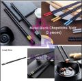 Metal Chopsticks Black, Stainless Steel Chopstick Set, Reusable, 1 Pair.
