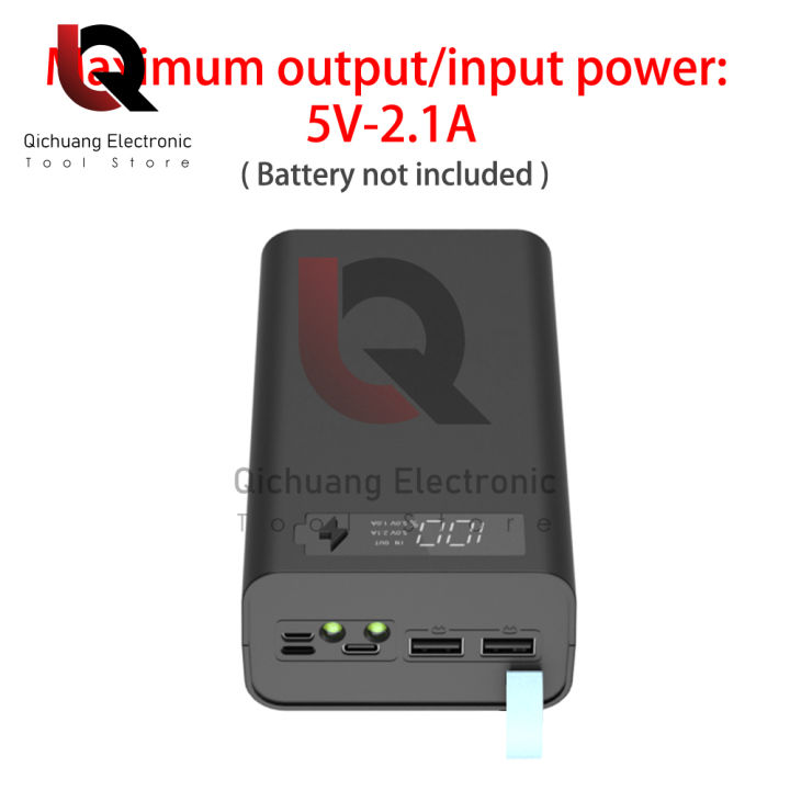 12Pcs%2018650%20Battery%20Solderless%20Power%20Bank%20Case%20DIY%20Battery%20Storage%20Boxes%20With%20LED%20Lights%20Detachable%20Push-pull%20Power%20Bank%20Kit%20-%20Image%203